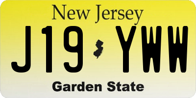 NJ license plate J19YWW