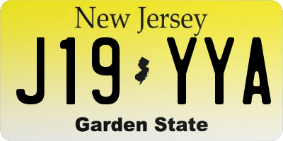 NJ license plate J19YYA