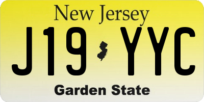 NJ license plate J19YYC