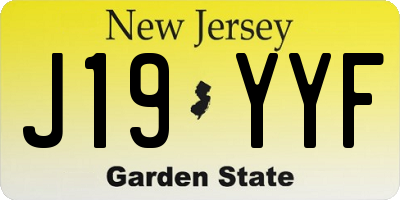 NJ license plate J19YYF