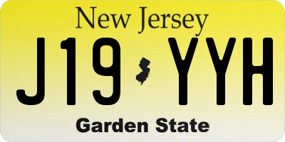 NJ license plate J19YYH