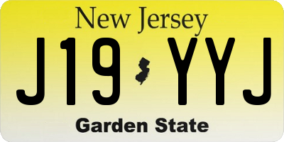 NJ license plate J19YYJ