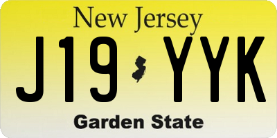 NJ license plate J19YYK
