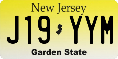 NJ license plate J19YYM