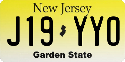 NJ license plate J19YYO