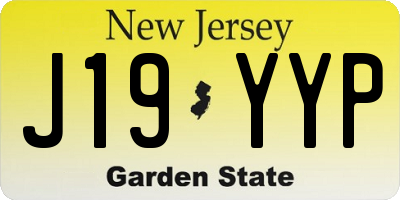 NJ license plate J19YYP