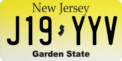 NJ license plate J19YYV