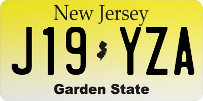 NJ license plate J19YZA