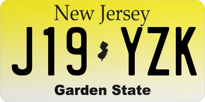 NJ license plate J19YZK