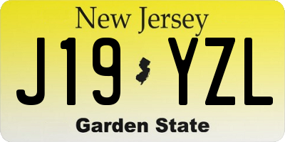 NJ license plate J19YZL