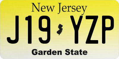 NJ license plate J19YZP