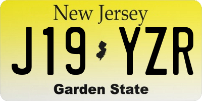 NJ license plate J19YZR