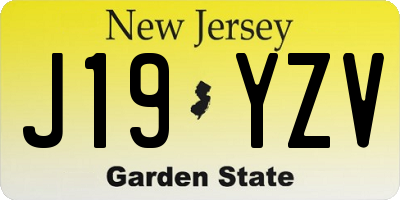 NJ license plate J19YZV