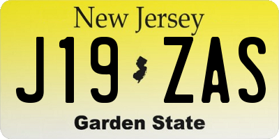NJ license plate J19ZAS