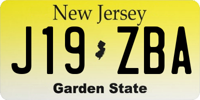 NJ license plate J19ZBA