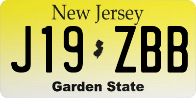 NJ license plate J19ZBB