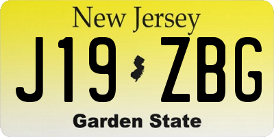 NJ license plate J19ZBG