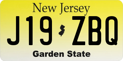 NJ license plate J19ZBQ