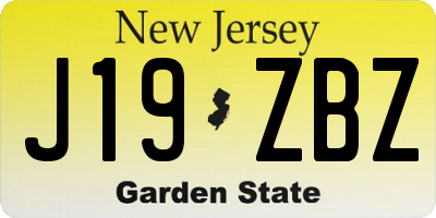 NJ license plate J19ZBZ