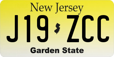 NJ license plate J19ZCC