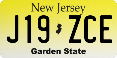 NJ license plate J19ZCE