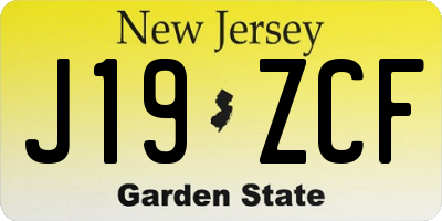 NJ license plate J19ZCF