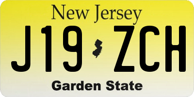 NJ license plate J19ZCH