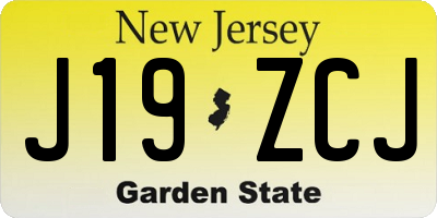 NJ license plate J19ZCJ