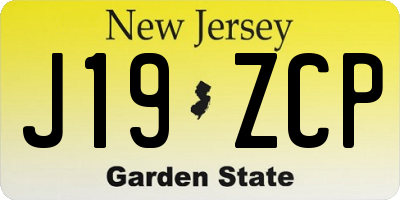 NJ license plate J19ZCP