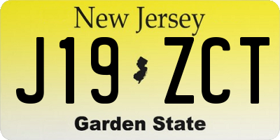 NJ license plate J19ZCT
