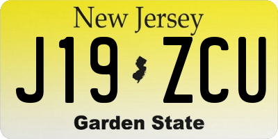NJ license plate J19ZCU