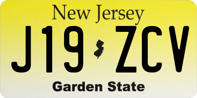 NJ license plate J19ZCV