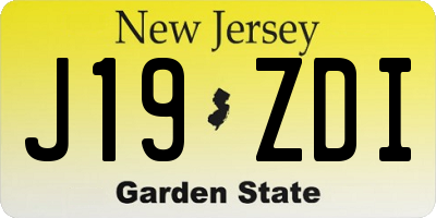 NJ license plate J19ZDI
