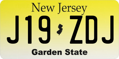 NJ license plate J19ZDJ
