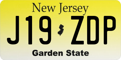 NJ license plate J19ZDP