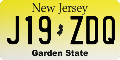 NJ license plate J19ZDQ