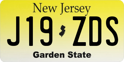 NJ license plate J19ZDS