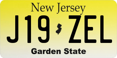 NJ license plate J19ZEL