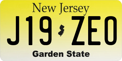NJ license plate J19ZEO