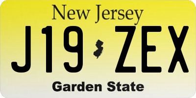 NJ license plate J19ZEX