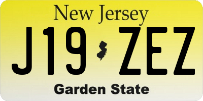 NJ license plate J19ZEZ
