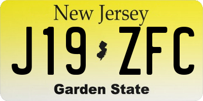 NJ license plate J19ZFC