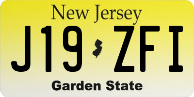 NJ license plate J19ZFI