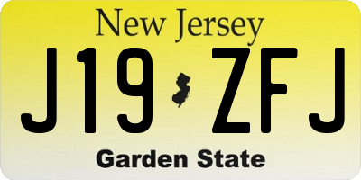 NJ license plate J19ZFJ
