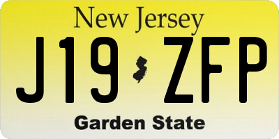 NJ license plate J19ZFP
