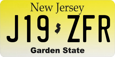 NJ license plate J19ZFR