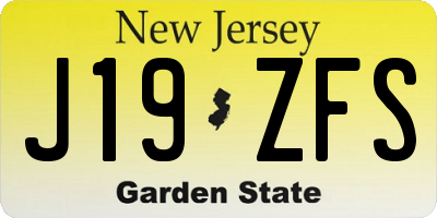 NJ license plate J19ZFS