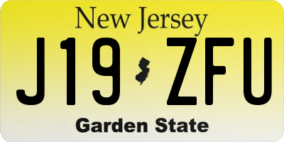 NJ license plate J19ZFU