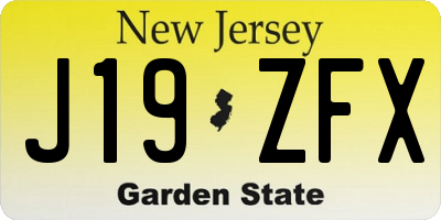 NJ license plate J19ZFX