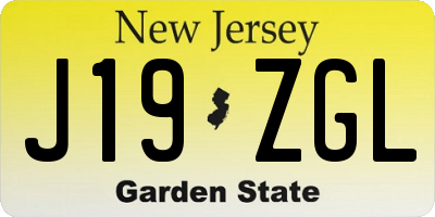 NJ license plate J19ZGL